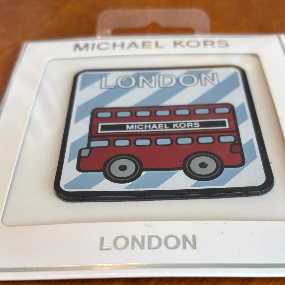 Michael Kors Red London Bus leather sticker for MK leather bags. - Picture 2 of 3